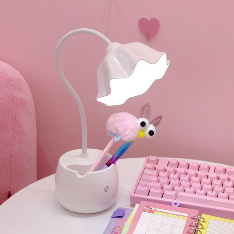 compre lovely 3 niveles de atenuacion de mesa de lectura lampara de caja de la pluma estudiante base led lampara de escritorio de carga ninas lampara