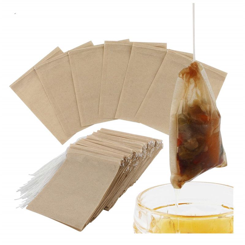 2020 6*8cm Paper Tea Filter Bags With Drawstring Unbleached Paper For