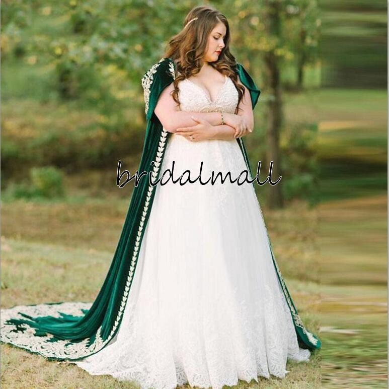 Dark Green Velvet Wedding Coat With A Hood Long Lace Appliques Bridal Cape  Bolero Wrap Wedding Accessories Halloween Medieval Velvet Hooded Cloak |  craft-ivf.com