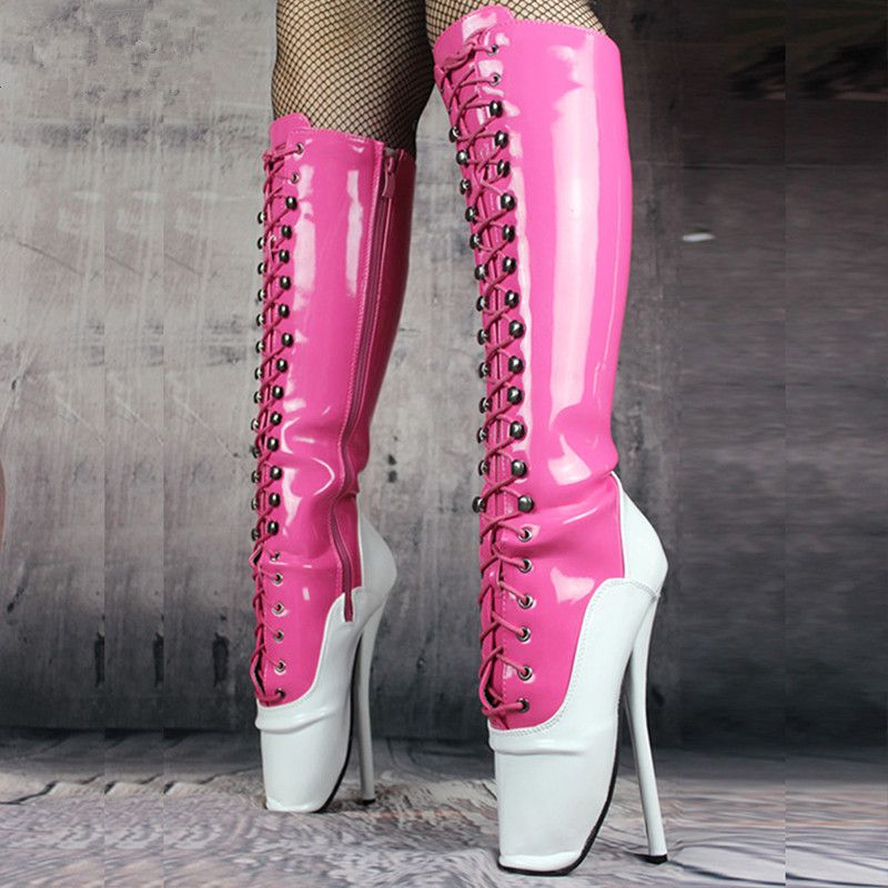 18Cm Ultra High Heel Pointed Toe Knee High Ballet Boots Women Sm Queen 