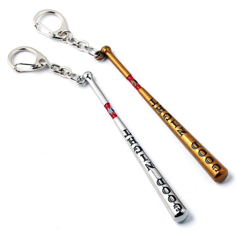 Suicide Squad Harley Quinn Baseball Bat Alloy Key Chains Keychain Keyfob Keyring