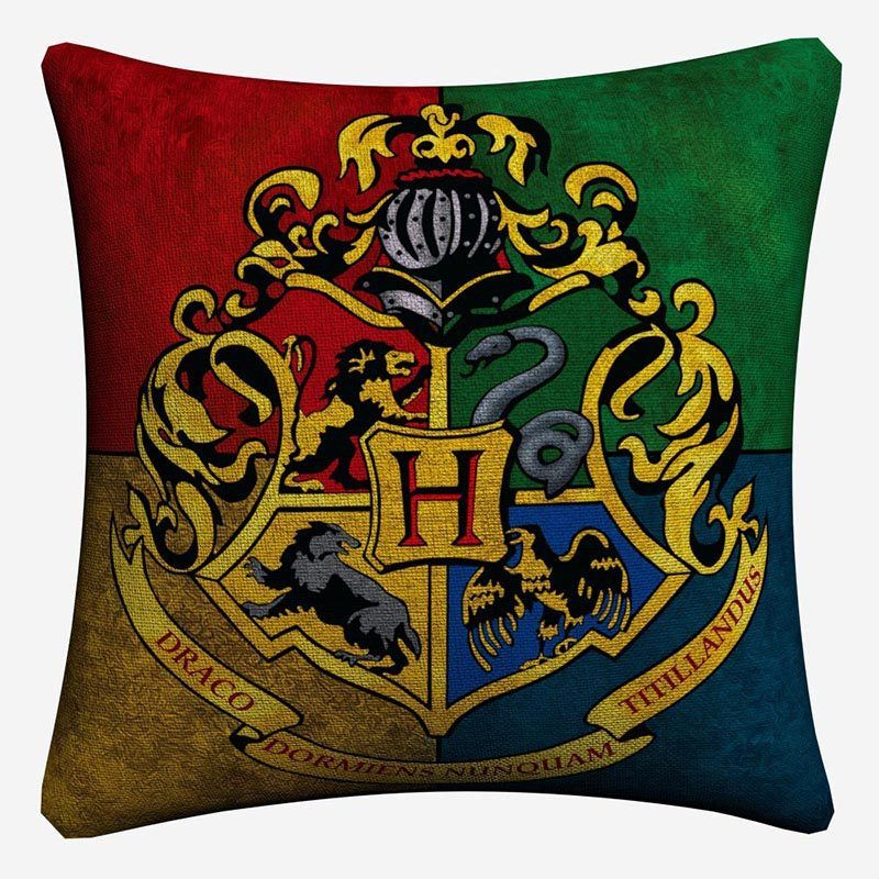 Harry Potter Cushion Cover For Sofa Car Hufflepuff Gryffindor Slytherin Ravenclaw Cotton Linen Square Seat Cushions 45 45cm 003 From Bose Beats 2 52 Dhgate Com - Harry Potter Slytherin Car Seat Covers