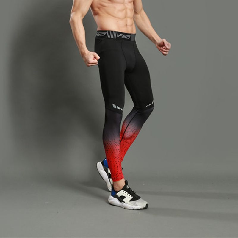 Leggings Pantalones de Compresión para Hombre Deporte Fitness Entrenamiento Gimnasio Calzas Largas De Entrenamiento-L 