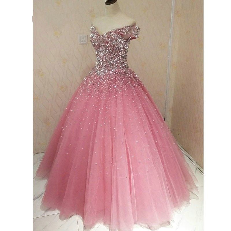 Vestidos De Debutante Branco Luxo Rosa Empoeirada Pérolas Perla Dresses Prom Quinceanera 2021 Imagem Real Fora Do Ombro Mangas Tulle Doce 16 Vestido Vestidos 15 Anos Vestidos De Alça De Stunningdress88, $594,73 | Pt.Dhgate.Com