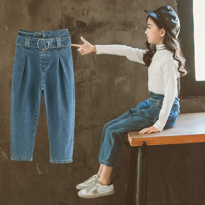 Compre 2019 Pantalones Vaqueros Cintura Alta Primavera Ropa Para Niños  Cintura Elástica Pantalón De Mezclilla Uniforme Escolar Teenge Jeans  Cinturón Para Niños A 27,25 € Del Changshauu | Es.Dhgate.Com