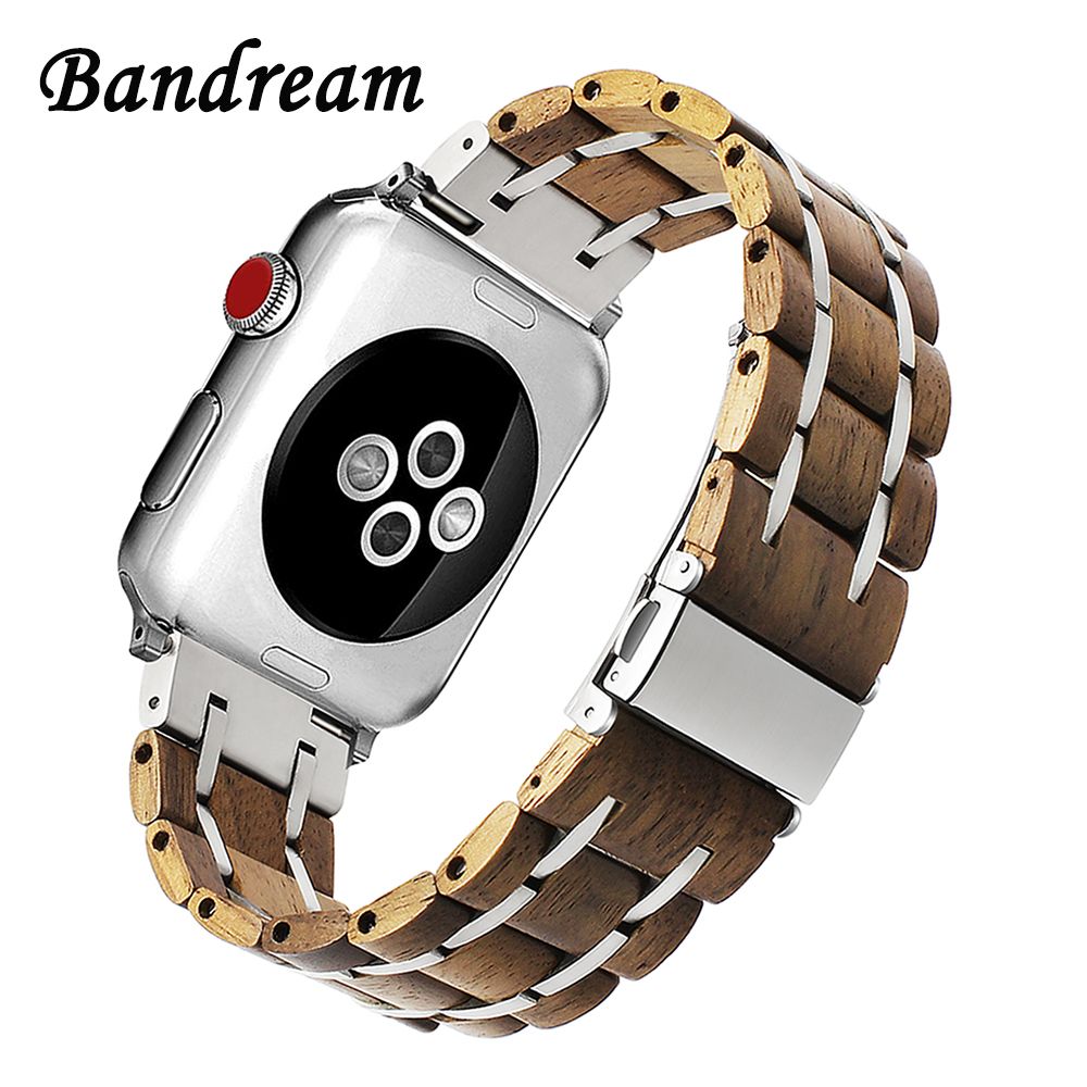 Acquistare Cinturino In Acciaio Inossidabile Di Legno Genuino Apple Watch  IWatch 38/40/42 / 44mm Cinturino Di Acciaio Inossidabile Cinturino In Lega  Di Sandalo 4 3 2 1 Economico | Consegna Veloce E Qualità | It.Dhgate