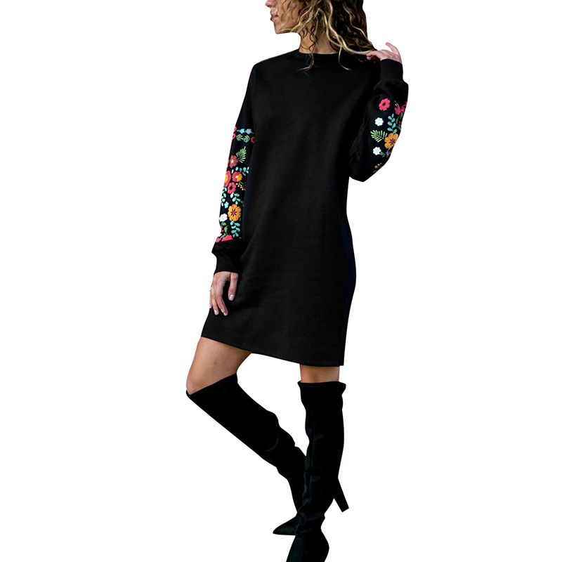 Vestido Mujer Estampado Loose Casual Moda Manga Larga Vestido Mujer Estampado Loose Casual Moda Manga Larga