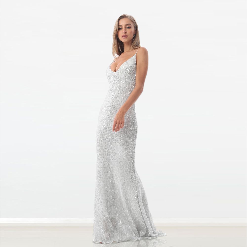 black dress with silver sequins