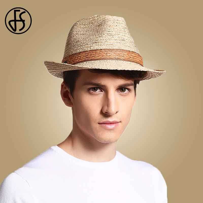 Summer Hat for Men Summer Beach Cap Sun Hat Men Panama Straw Male Trilby Fashion Sun Visor Cap