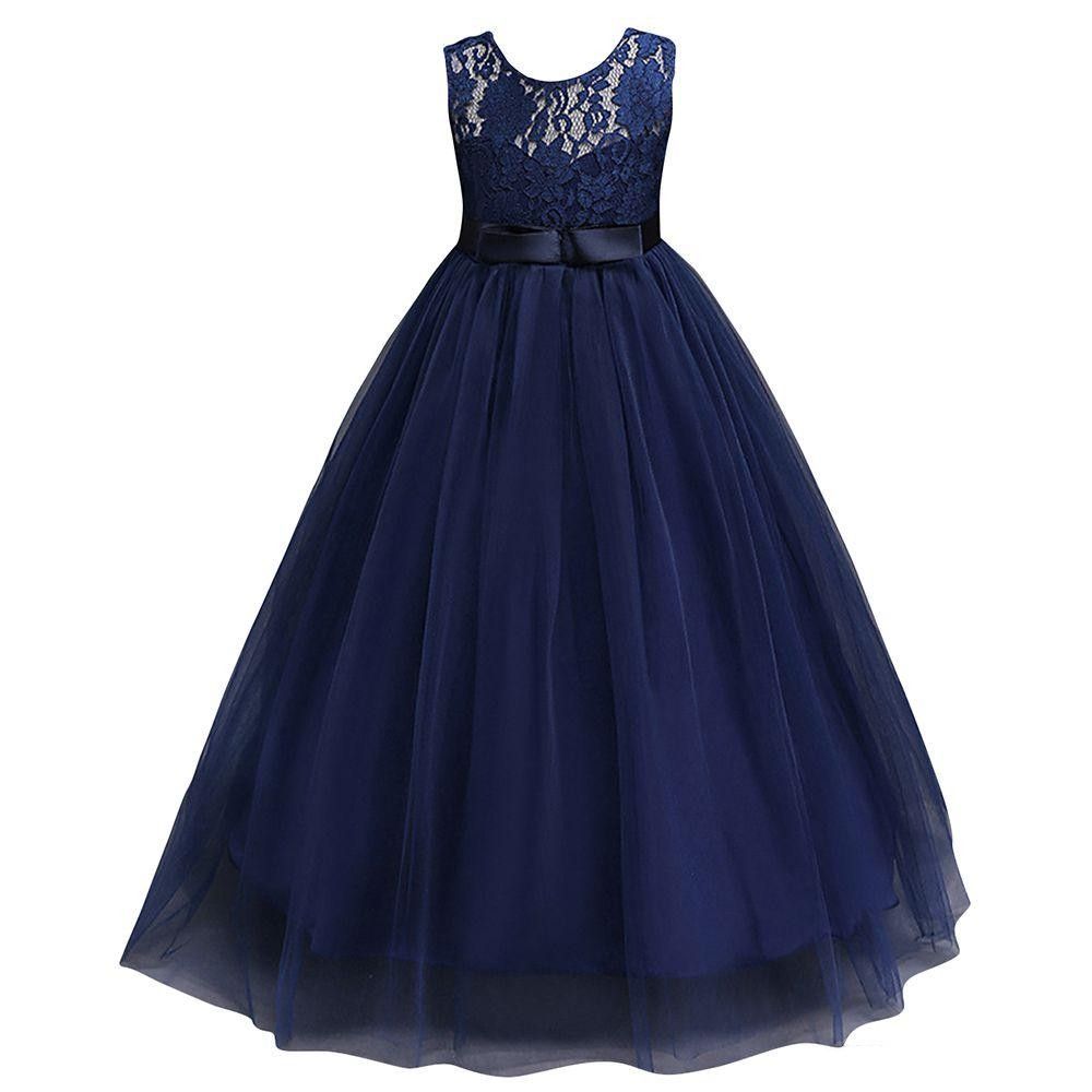 dark navy flower girl dress