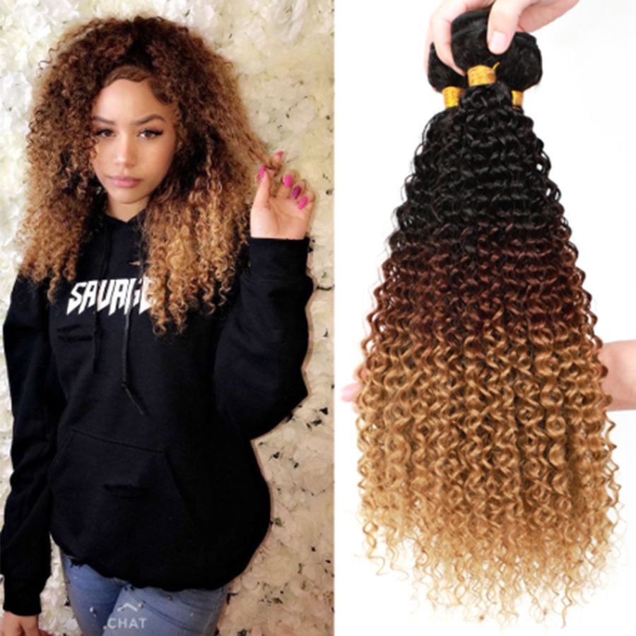 Ombre Blonde Synthetic Kinky Curly Hair Extensions 100g/Piece Black Roots T1B/4/27 Synthetic Afro Curly Hair Bundles Heat Resistant Fiber Ombre Blonde Synthetic Kinky Curly Hair Extensions 100g/Piece Black Roots T1B/4/27 Synthetic Afro Curly Hair Bundles Heat Resistant Fiber