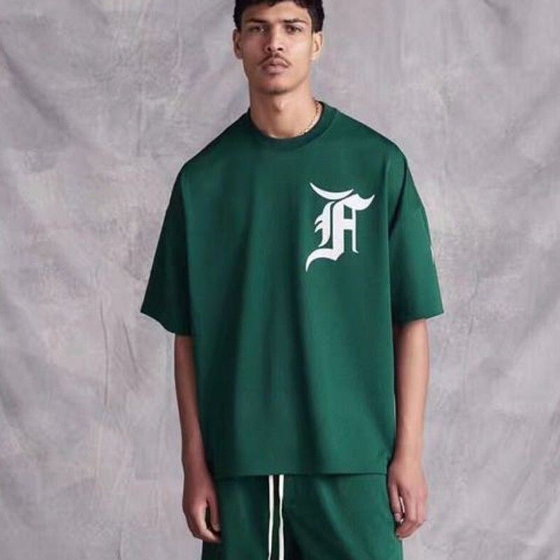 fear of god green t shirt