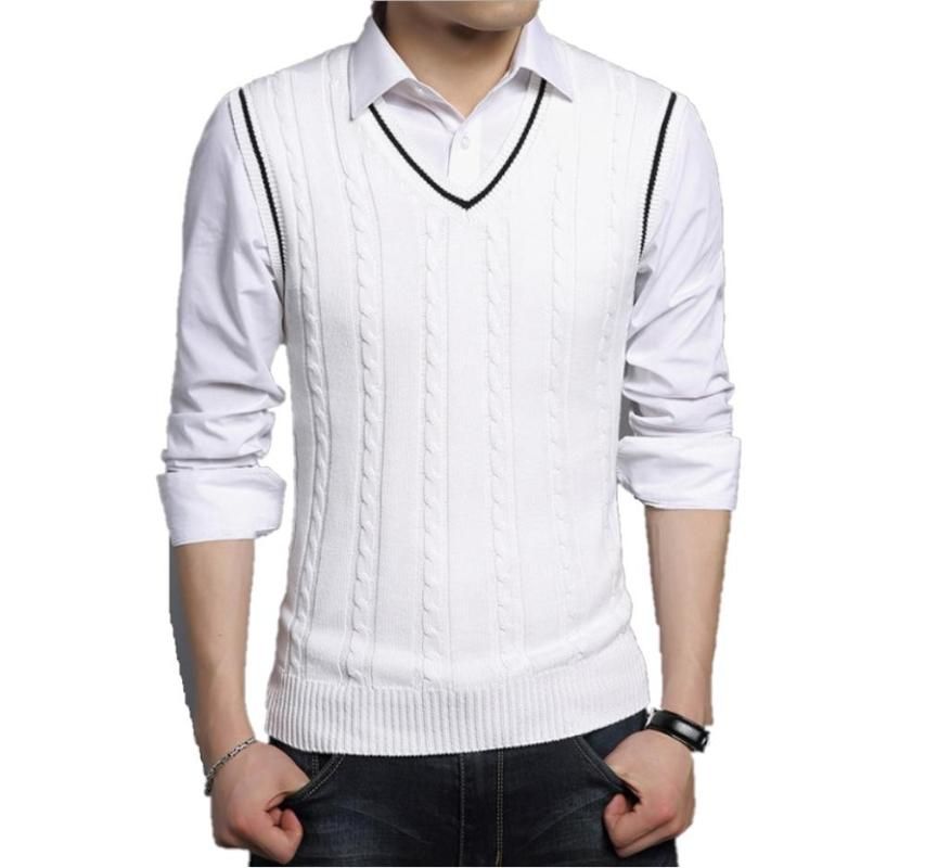 sleeveless v neck jumper mens