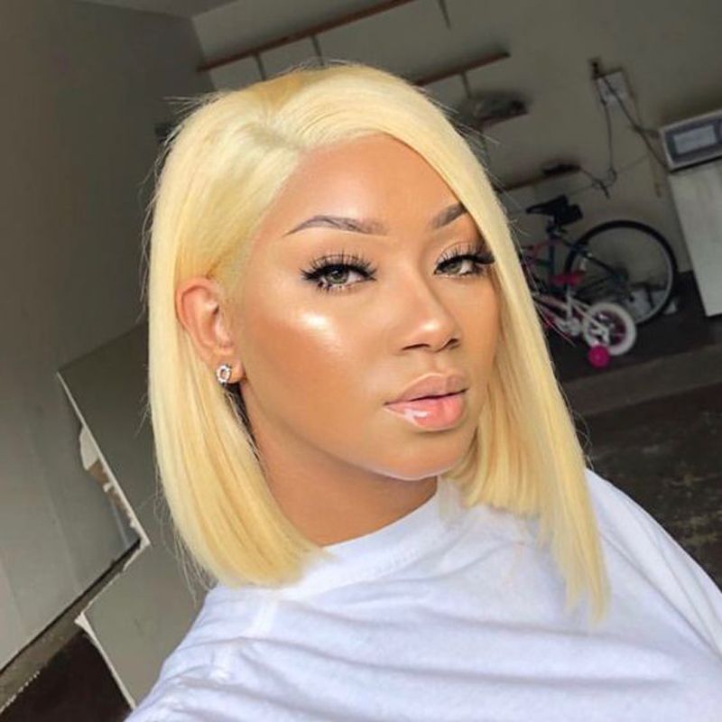 613 Blonde Bob Lace Front Human Hair Wigs For Black Women