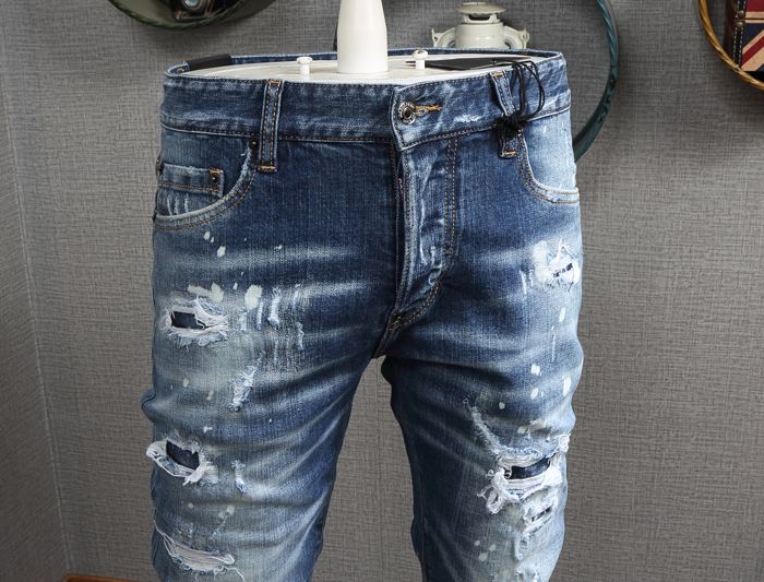 Blue Jeans Mens 5 Pocket Patchwork 