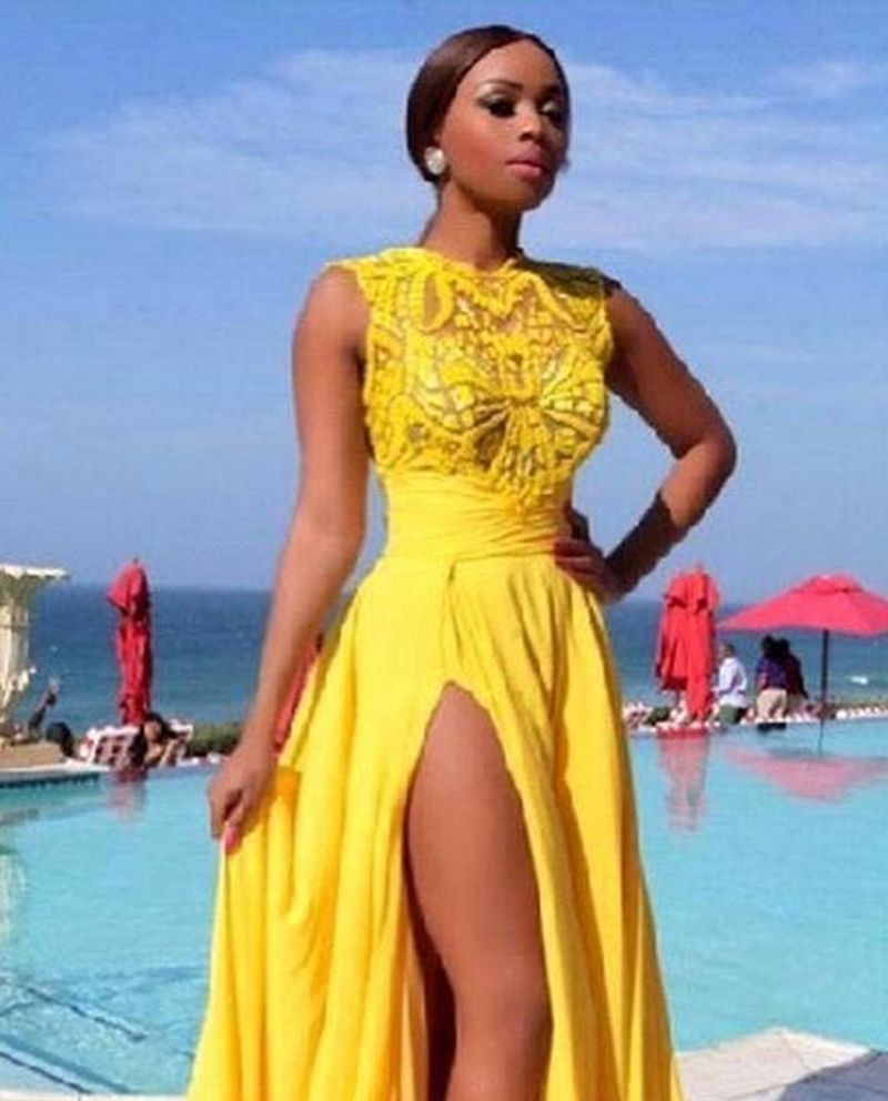 bright yellow formal dress