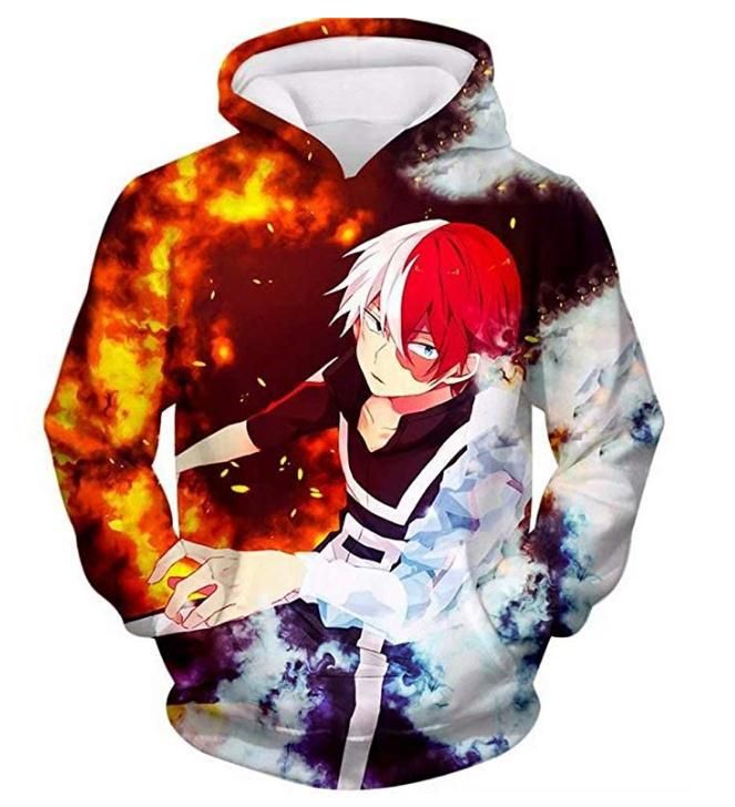 Anime My Hero Academia Todoroki Shoto Cosplay Pullover Hoodie Jacke SweatShirt