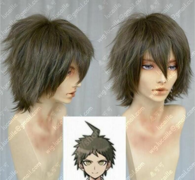 short dark green wig