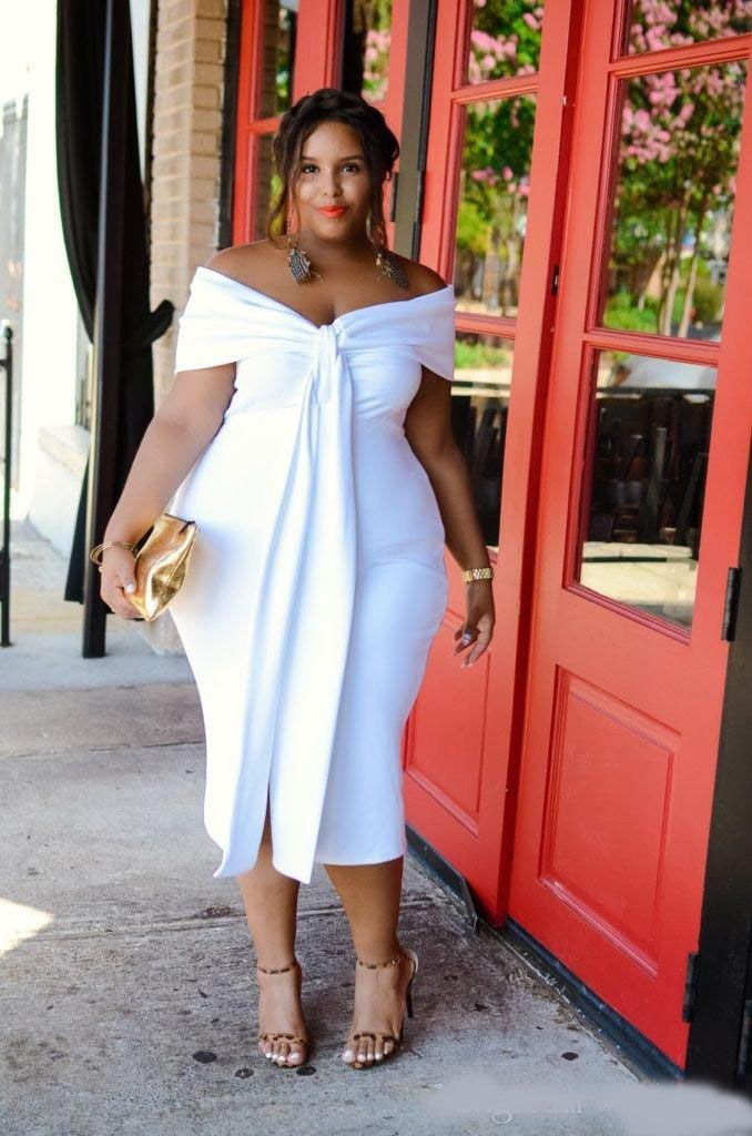 Charming White Plus Size Prom Dresses 