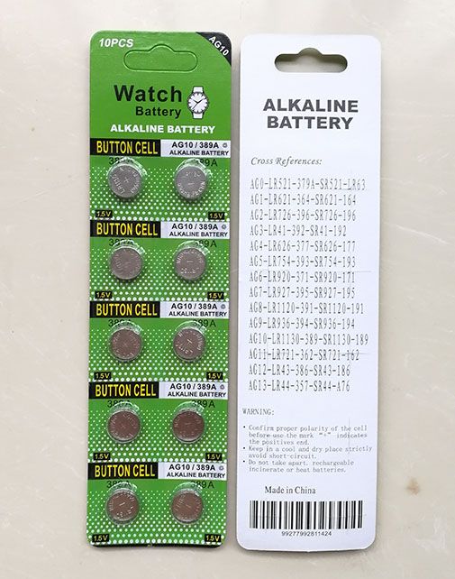 Pile Bouton Alcaline AG10 LR1130 1.5v 200 Cartes Par Du 105,65