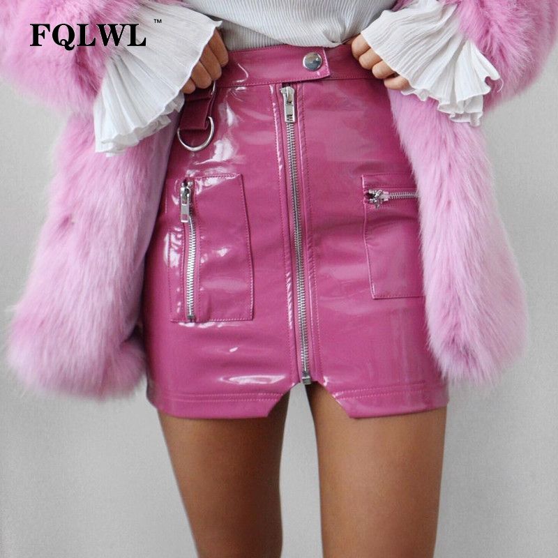 pink pvc shorts