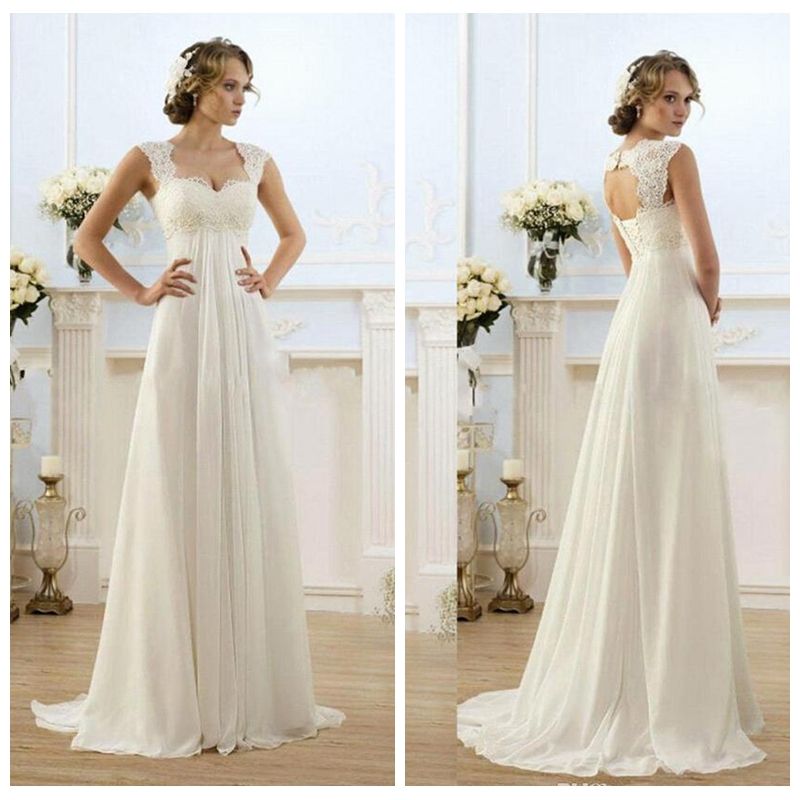 empire a line wedding dress