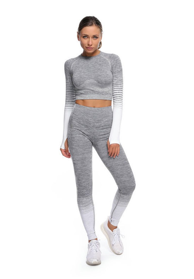 Compra Nueva Calidad Ropa Deportiva Aptitud Sexy Cultivo Top Y Leggings  Gimnasia Chándal Mujer Dos Piezas Conjunto Entrenamiento Ropa Sin Fisuras  Pantalones Calientes Barato | Entrega Rápida Y Calidad | Es.Dhgate