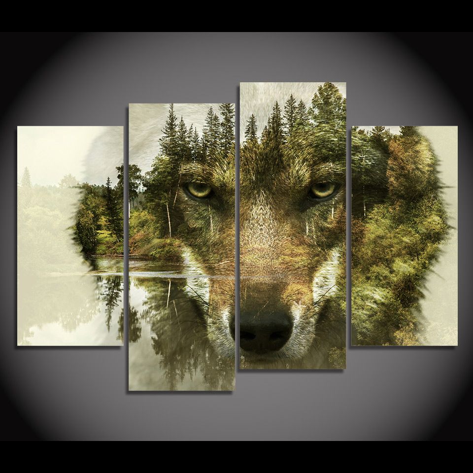 2020 Wall Art Abstract Animal Wolf Canvas Painting Hd Printed Wall Pictures For Living Room On The Wall Home Decor From Jonemark2014 23 92 Dhgate Com