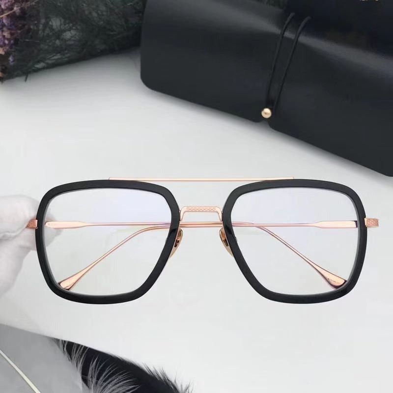 black rose gold with clear lens