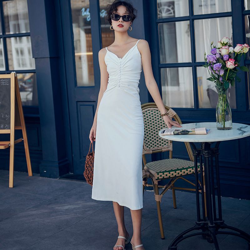 long cotton slip dress