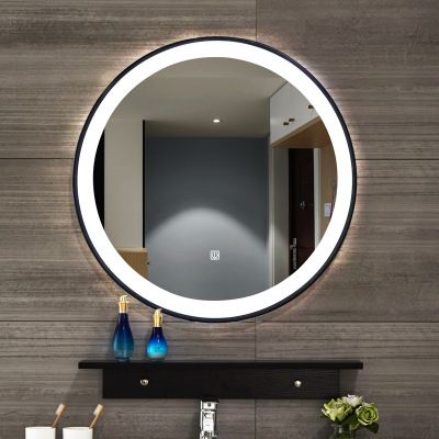 Nordic Iron Frame Round Bathroom Mirror Anti Fog Intelligent Nordic Iron Frame Round Bathroom Mirror