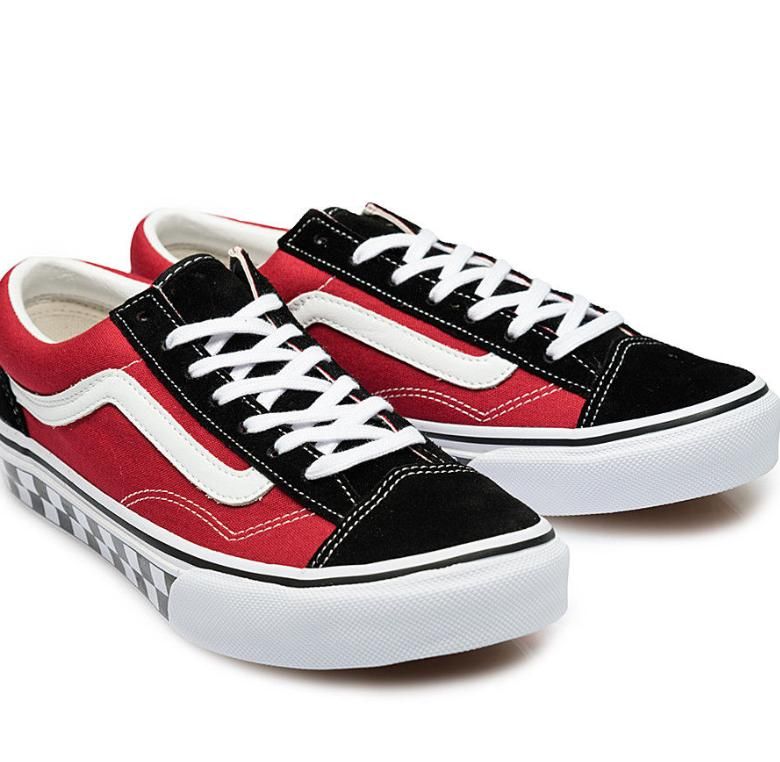 red black vans shoes