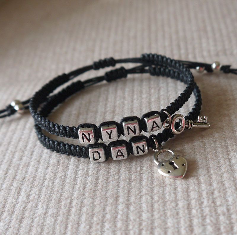 Pulsera De Pareja De Damas Pulsera De Letras Personalizadas Pulsera De Pareja De Damas Pulsera De Letras Personalizadas