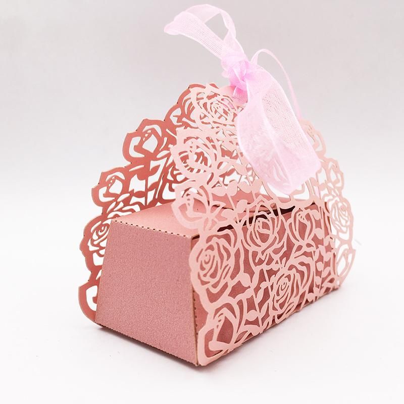 10pcs Party Gift Baby Shower Candy Boxs Ribbon Carriage Shape Favor Wedding Box