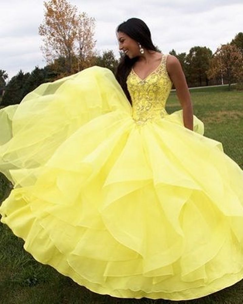yellow quinceanera