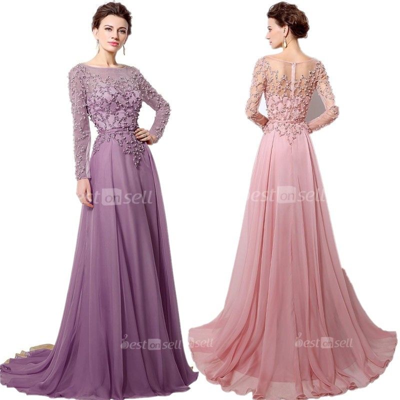 mauve prom dress long