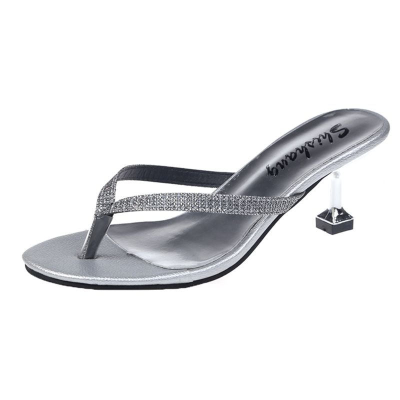 silver flip flops cheap