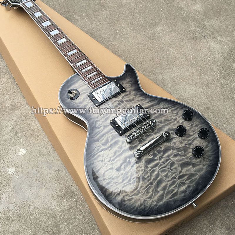 Compra Recogida Activa De La Tienda De La Guitarra Eléctrica, Sólido Cuerpo  De Caoba Withquilted Tapa De Arce, Hardware Negro Barato | Entrega Rápida Y  Calidad | Es.Dhgate