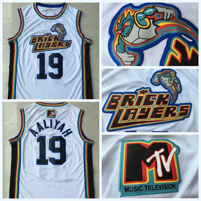 2020 Mens 19 Aaliyah Bricklayers 1996 MTV Rock N Jock Jersey Movie Basketball Jersey Fashion All
