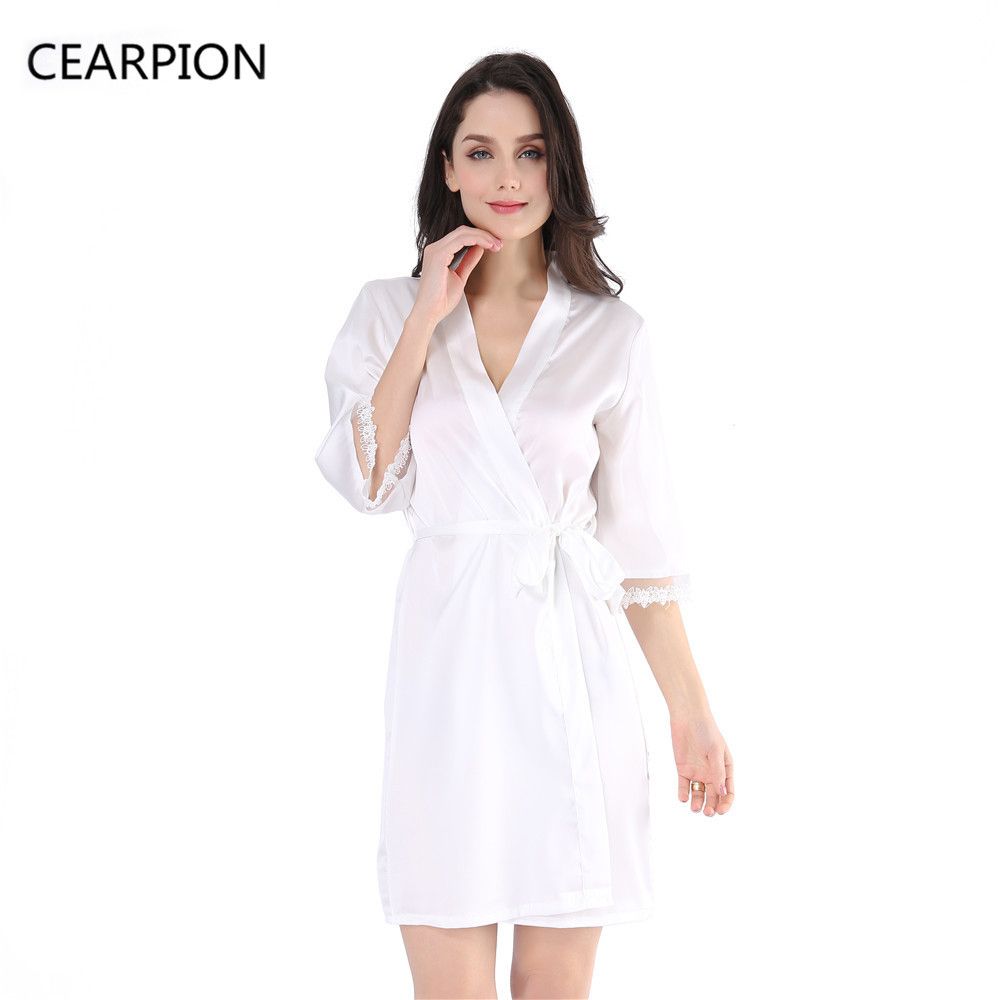 white satin nightgown and robe