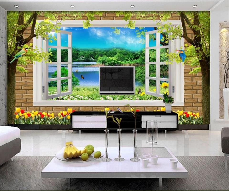 Compre Tamano Personalizado 3d Papel Tapiz Fotografico Sala De