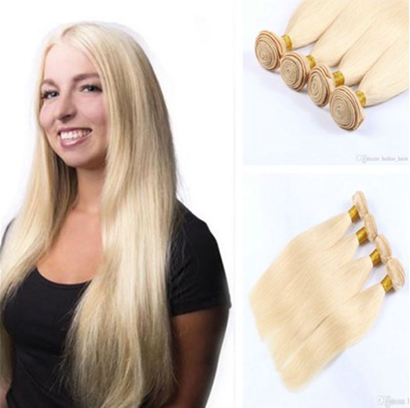 2019 613 Cheap Blonde Hair 4 Bundles Straight Human Hair Bundles