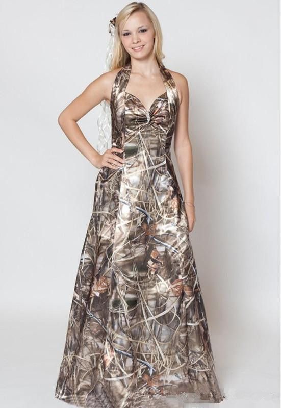 Discount 2019 Camo Wedding Dresses A Line V Neck Country Wedding