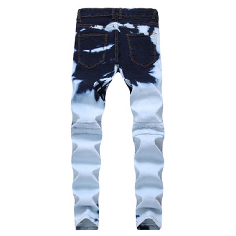 Compra Hombre Jeans Moda De Dos Colores Agujero Homme Lápiz De Los  Pantalones Ropa De Verano Diseñador Masculino Ocasional De La Cremallera  Jeans Delgado Estiramiento De La Manera Barato | Entrega Rápida