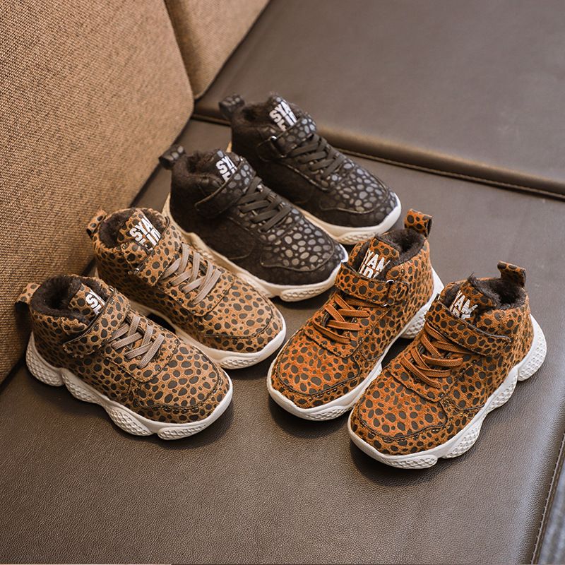 childrens leopard print trainers