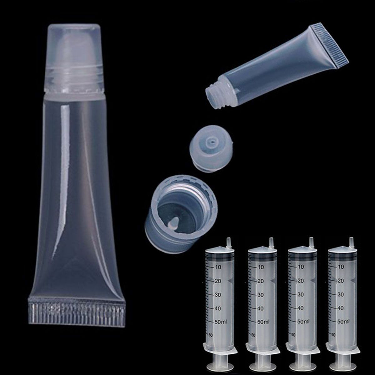 2021 1/3Oz 10ml Mini Clear Soft Empty Lip Gloss Tubes Container