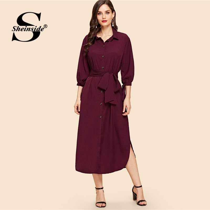 womens belted shirt dress