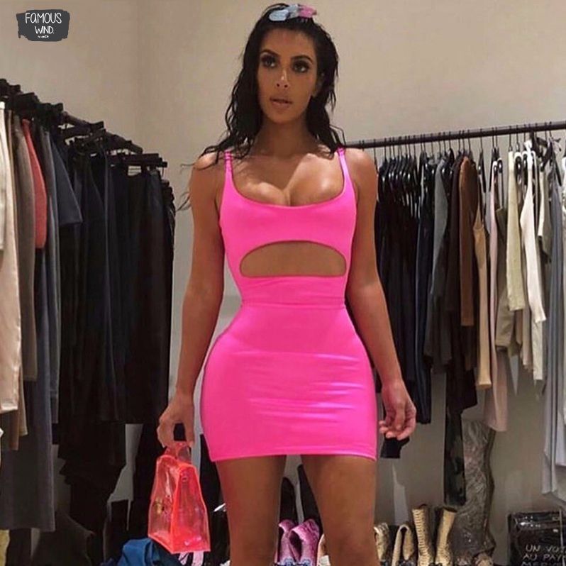 kim kardashian pink cutout dress