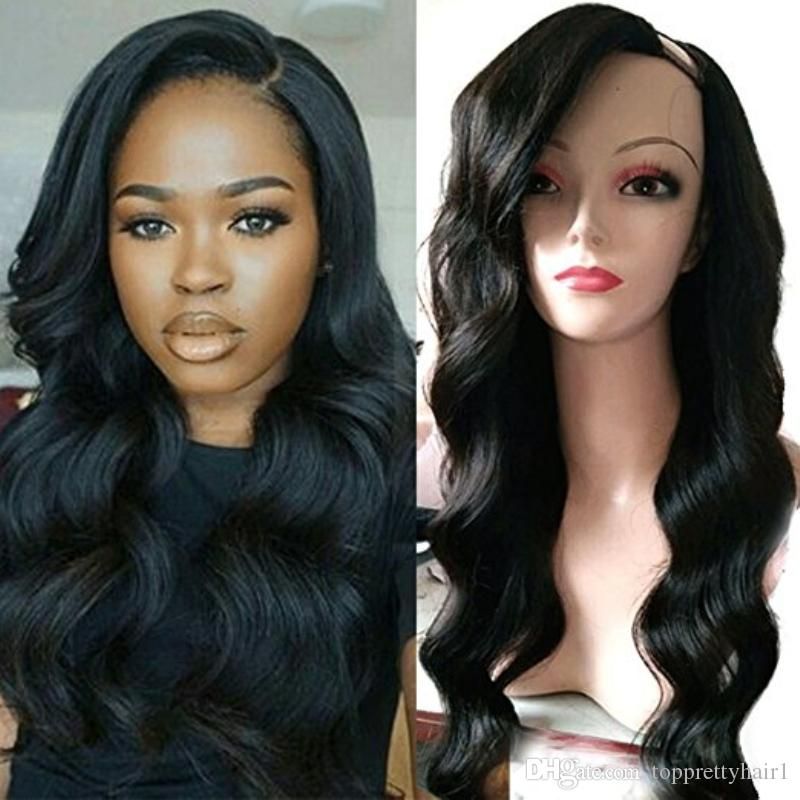 Peruvian Body Wave U Part Wig For Black Women Pre Plucked Virgin