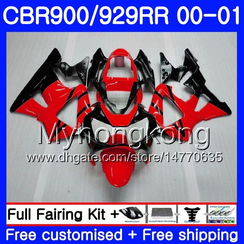 RED /& BLACK CUSTOM FITS HONDA CBR 900 00-01 REAR PILLION LEATHER SEAT COVER